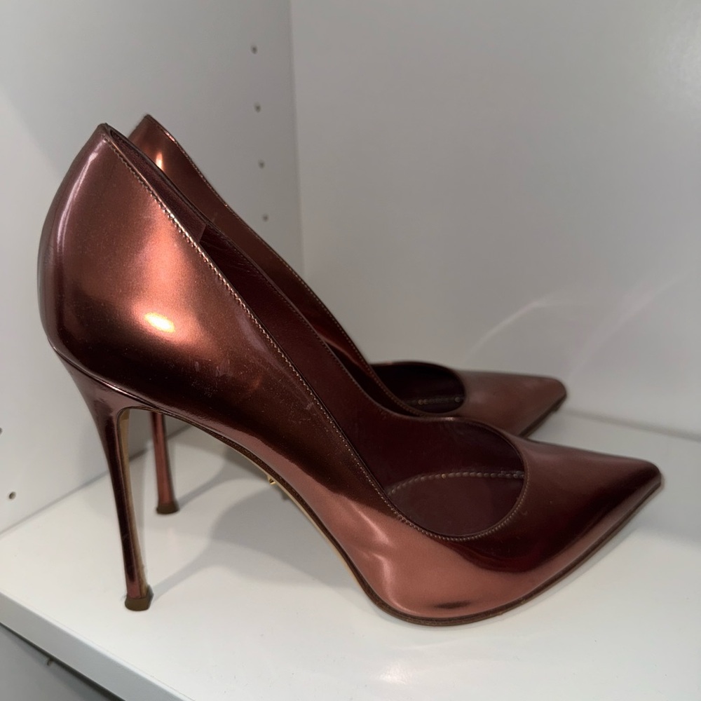 Sergio Rossi Shiny Copper Heels